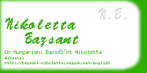 nikoletta bazsant business card